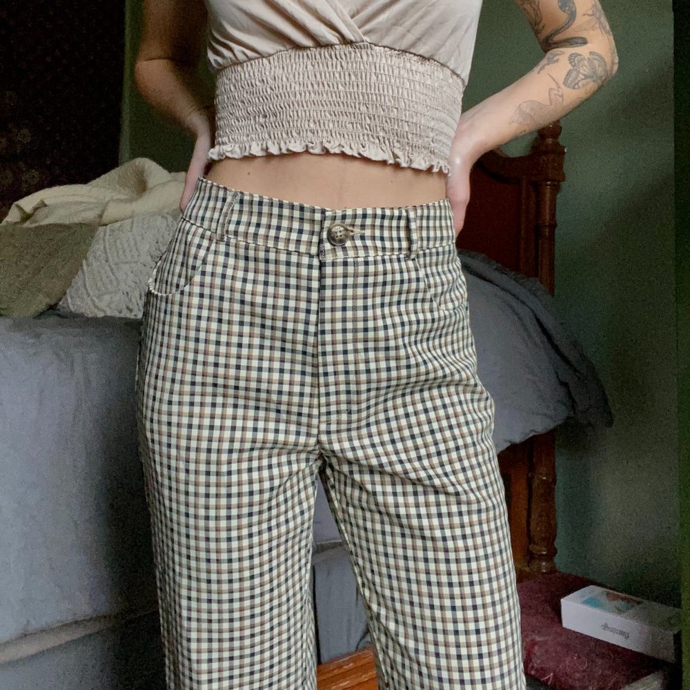 PLAID TROUSERS